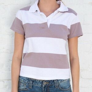 Brandi Melville Striped Polo Shirt